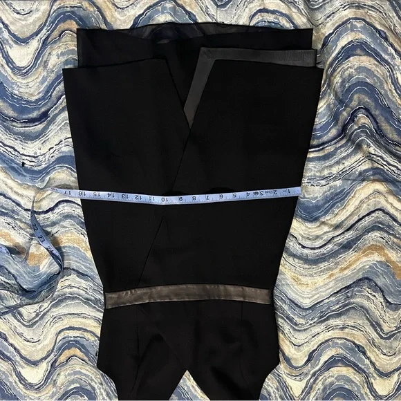 Alice + Olivia Brice layered lamb leather silk black mini sleeveless dress nwt 2 - Picture 11 of 13